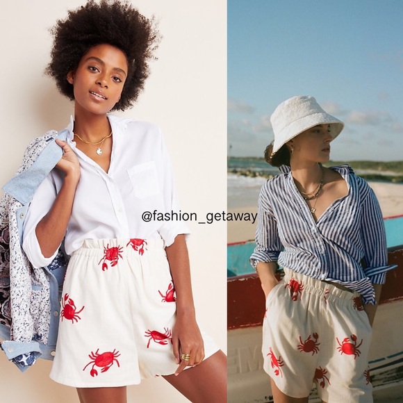Anthropologie Pants - NWT Anthropologie Beach Day Embroidered Shorts
